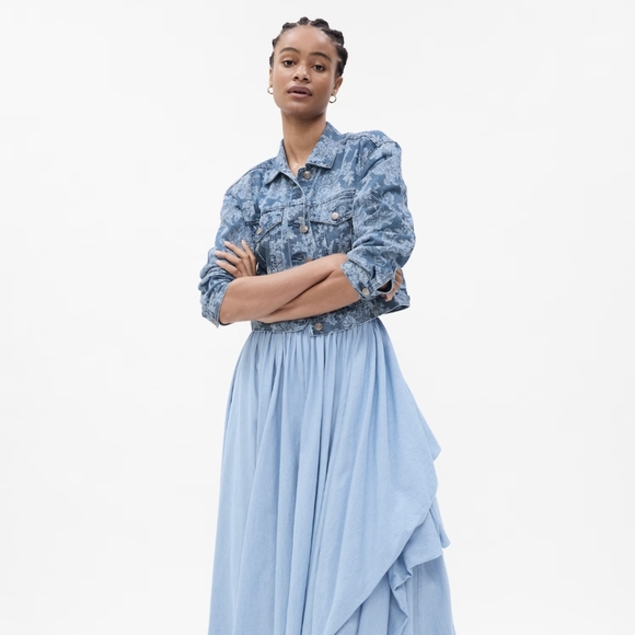 Gap × LoveShackFancy Floral Icon Denim Jacket - Picture 3 of 6